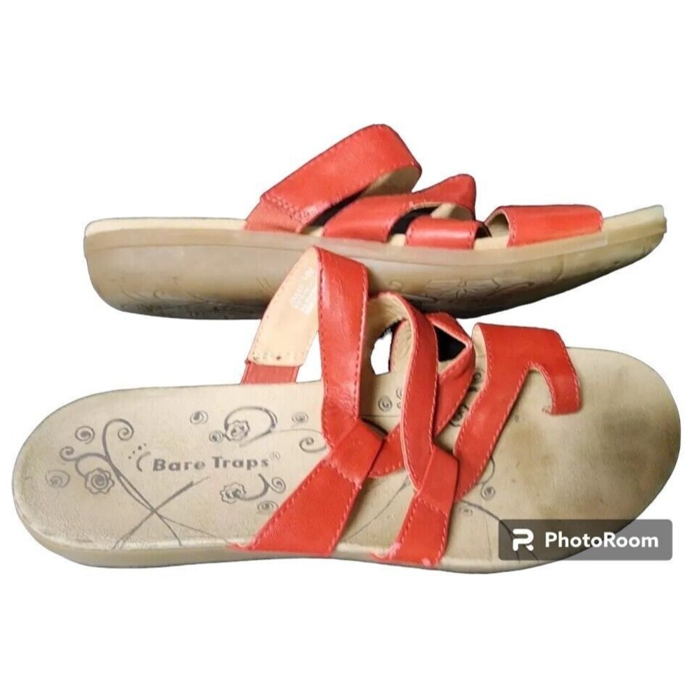 Bare Traps Red Sandals Size 10M Joules Toe Ring